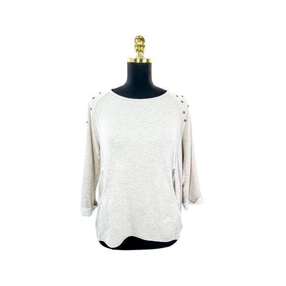 Democracy Studded 3/4 Sleeve Top - Bronze - Size M - Picture 1 of 8